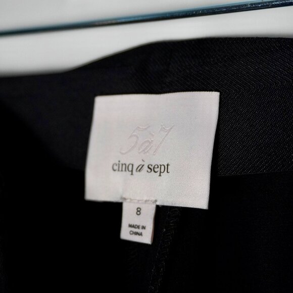 Cinq à Sept Black Slim Pants with Center Front Seam & Side Zip - Picture 6 of 6